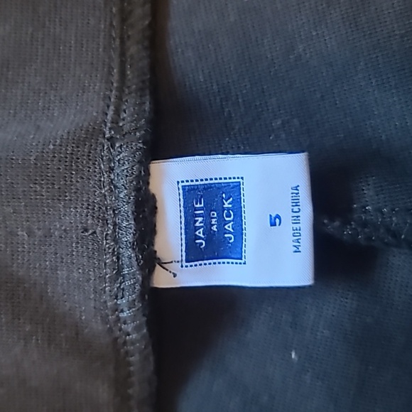4 for $28 - JANIE and JACK Girls 5 Gray Pants with Brown Patch - Picture 5 of 7